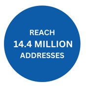 REACH 14.4 MILLION ADDRESSES